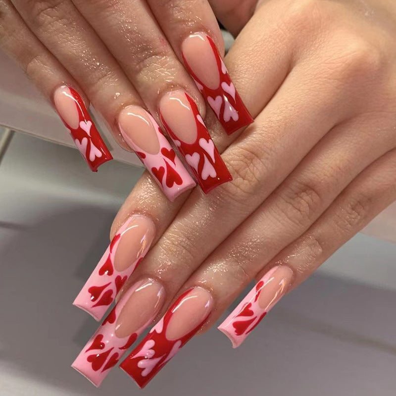 L2 PARIS SEDUCTIVE RED HEART LONG NAIL