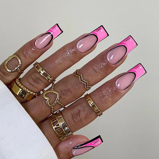 M25 FRENCH PINK GRAFFITI MEDIUM NAIL