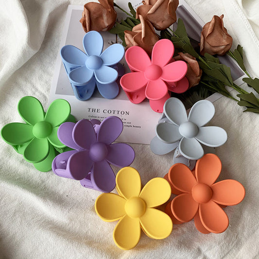 H2 Macaron color flower frosted rubber paint HAIRPIN