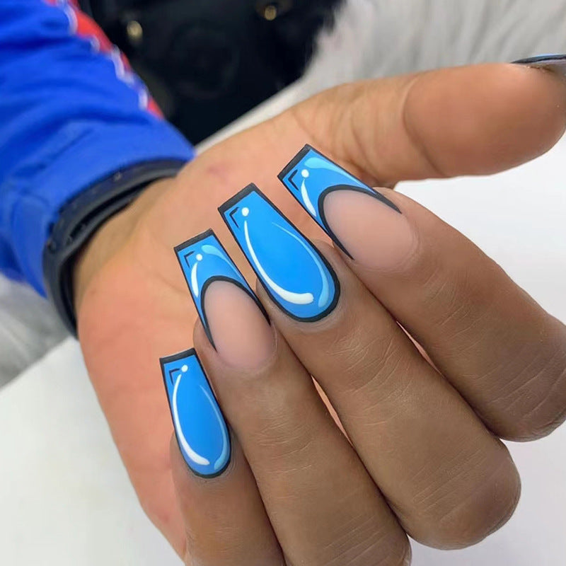 M21  FANCY BLUE COMIC  MEDIUM NAIL