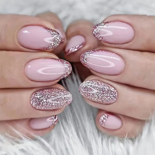 S4 PINK FRENCH ALMOND SHORT NAIL