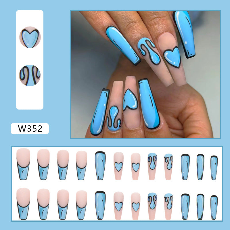 L15 FRESH COMIC STYLE PINK WITH BLUE LONG NAIL