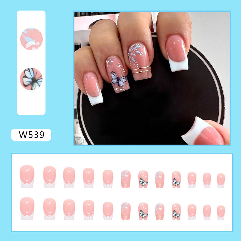 M17 NUDE PINK GARDEN BUTTERFLY MEDIUM NAIL