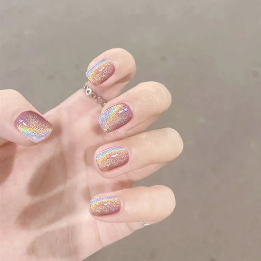 S9 DAZZLING PINK STAIN SHORT NAIL