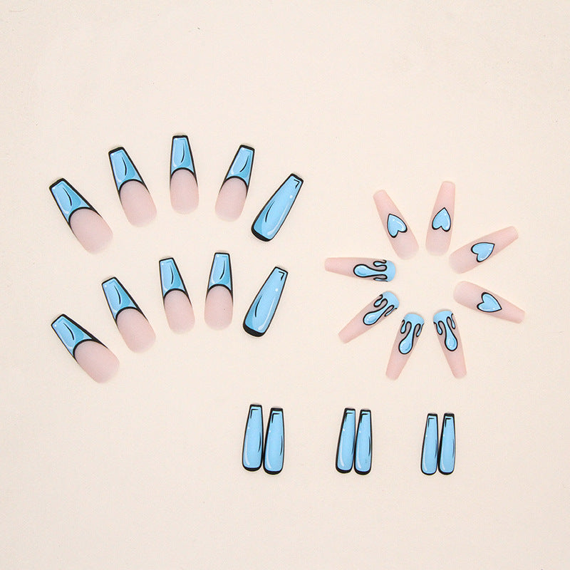 L15 FRESH COMIC STYLE PINK WITH BLUE LONG NAIL