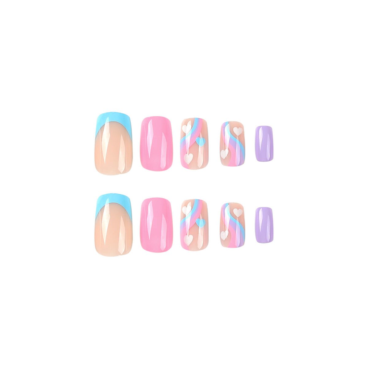 M31 ROMANTIC BLUE PURPLE PINK MEDIUM NAIL