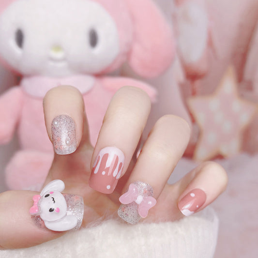 F9 Cinnamoroll Pink Bow SHORT NAIL