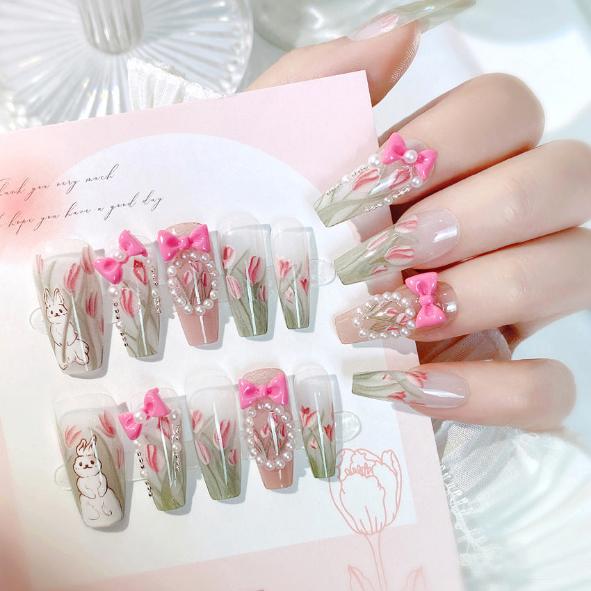 F2 Tulip Bow Rabbit MEDIUM NAIL