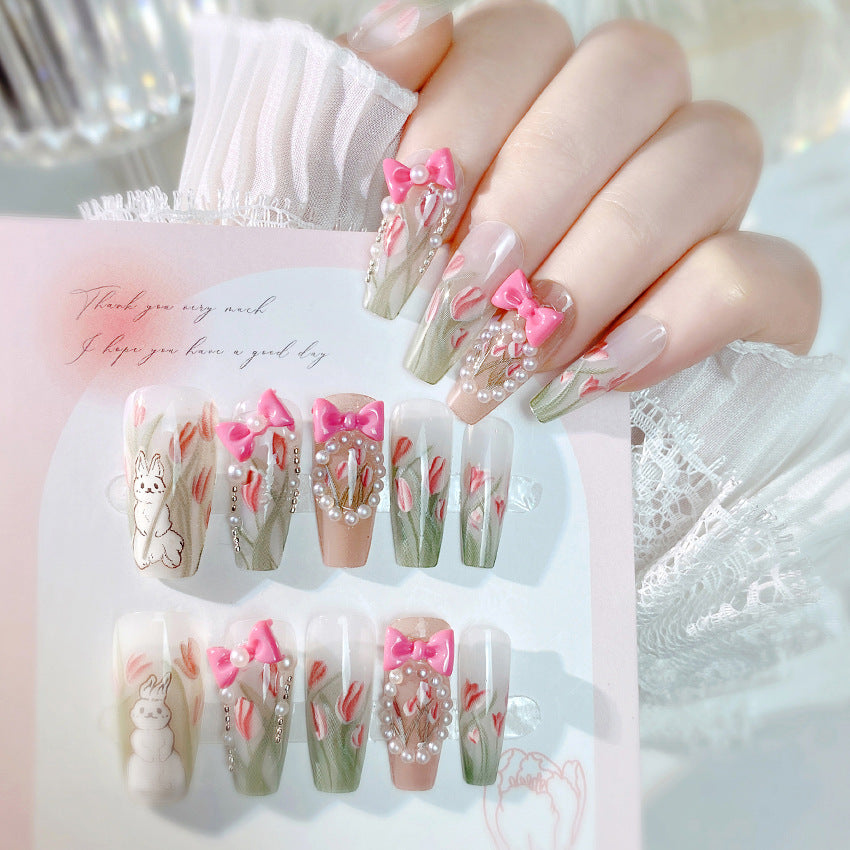 F2 Tulip Bow Rabbit MEDIUM NAIL