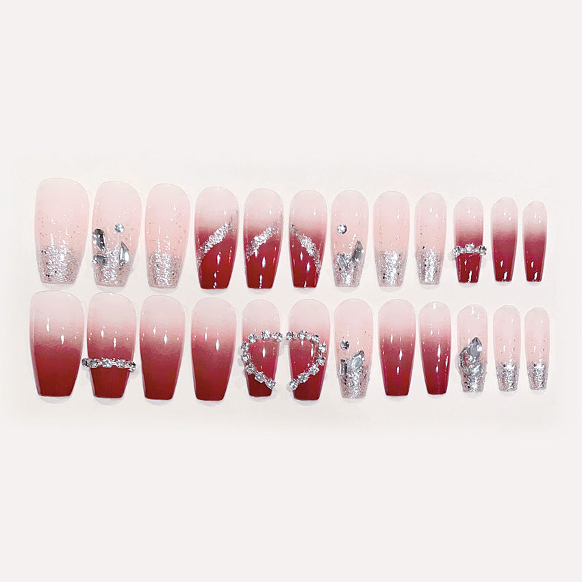 F7 Glass Diamond Heart MEDIUM NAIL