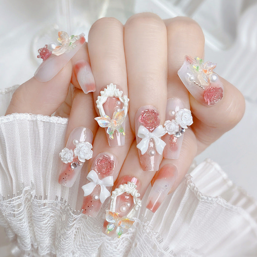 F11 Gentle Bride Bow MEDIUM NAIL