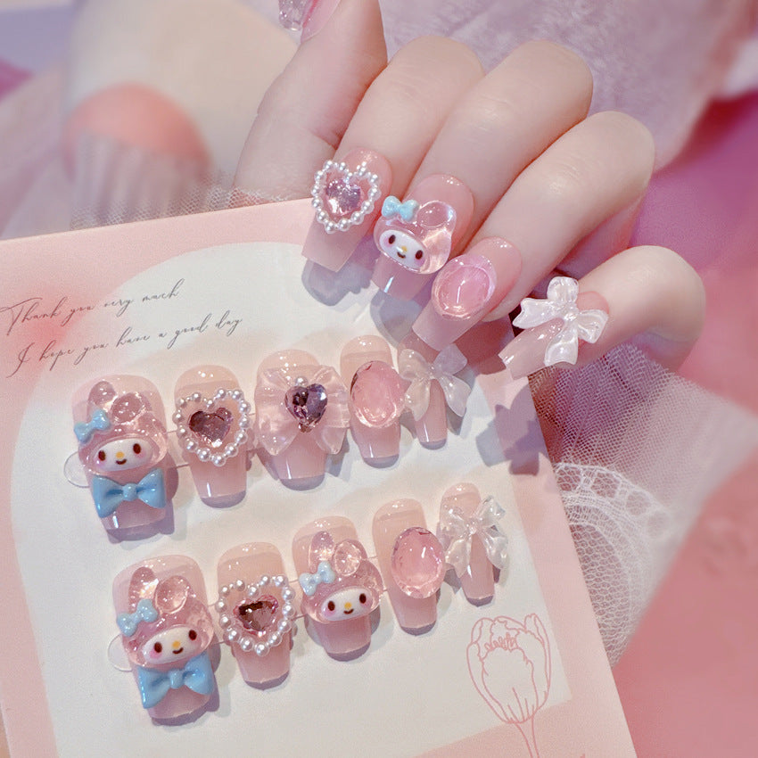 F14 Cute Light Pink Melody MEDIUM NAIL