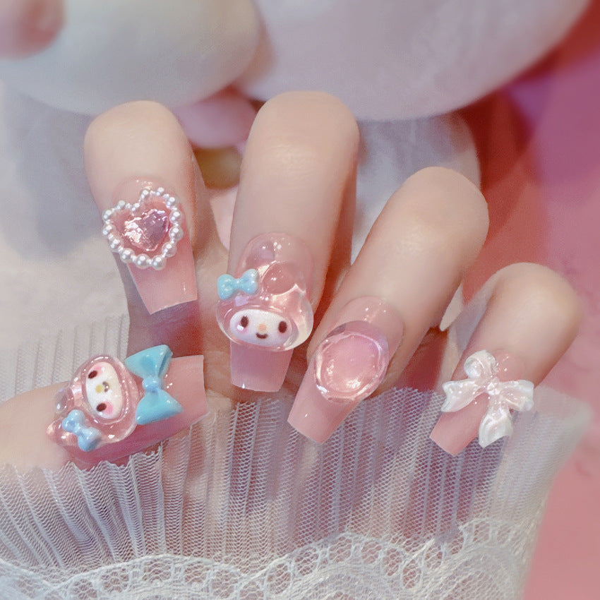 F14 Cute Light Pink Melody MEDIUM NAIL