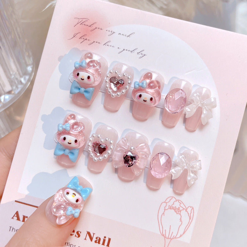 F14 Cute Light Pink Melody MEDIUM NAIL