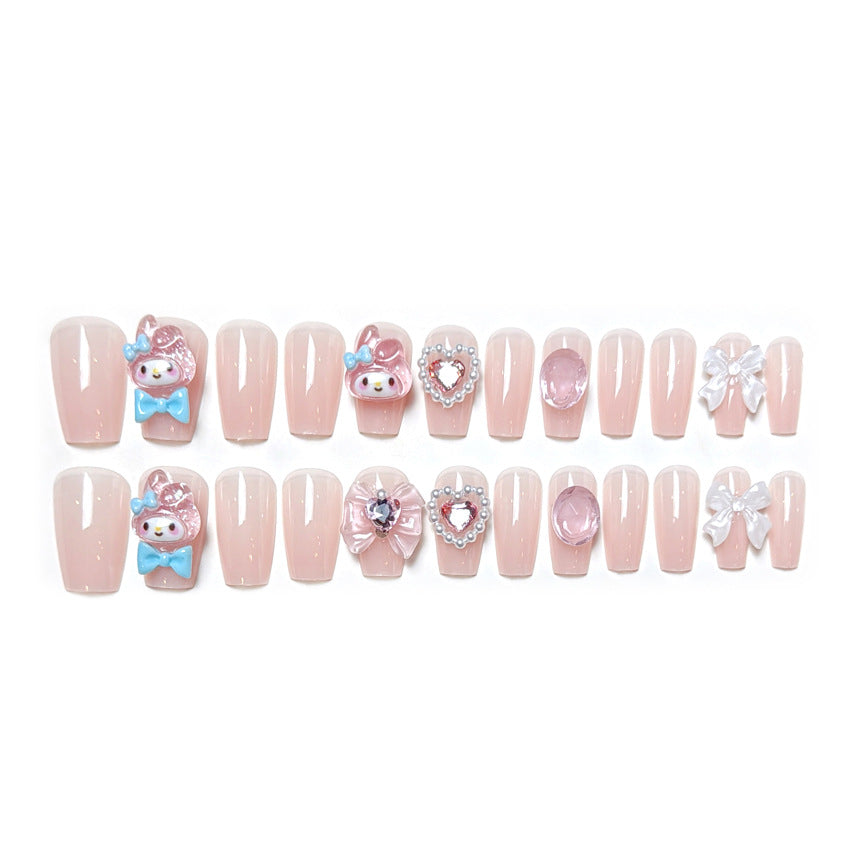 F14 Cute Light Pink Melody MEDIUM NAIL