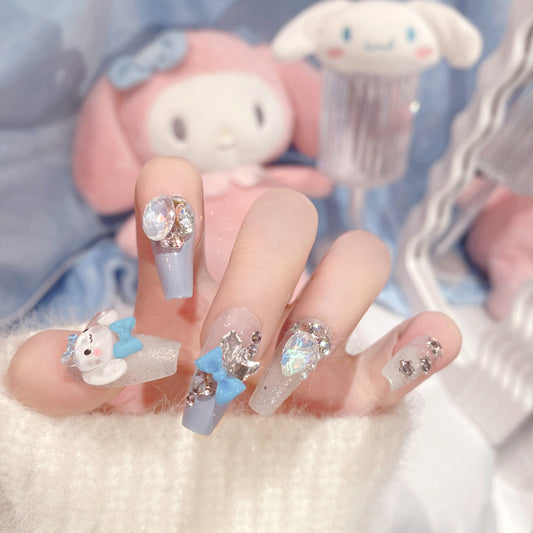 F16 Cute light Blue Jade Cinnamoroll MEDIUM NAIL