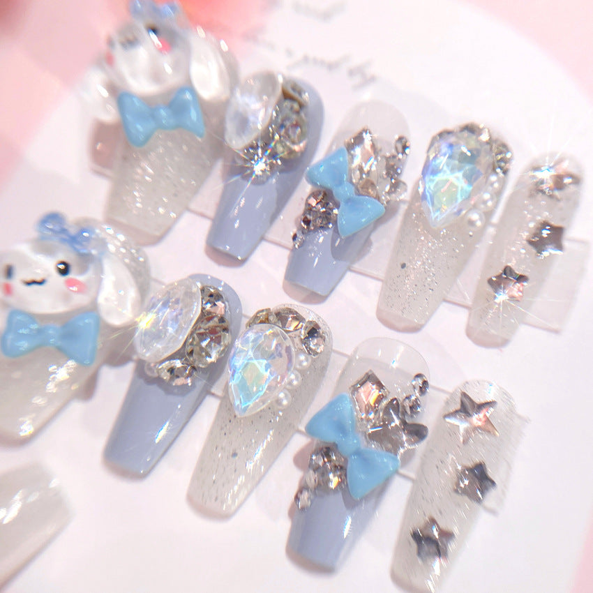 F16 Cute light Blue Jade Cinnamoroll MEDIUM NAIL