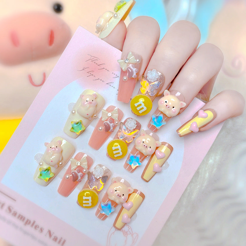 F20 Toast pig macaron MEDIUM NAIL