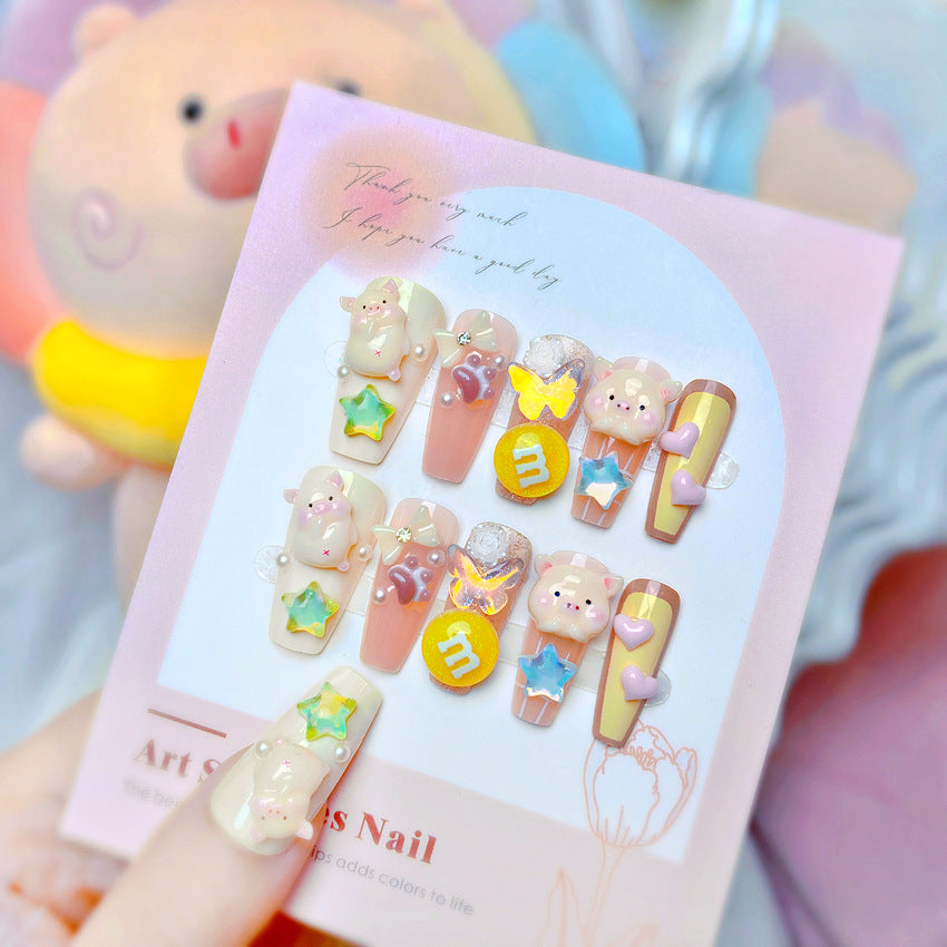 F20 Toast pig macaron MEDIUM NAIL