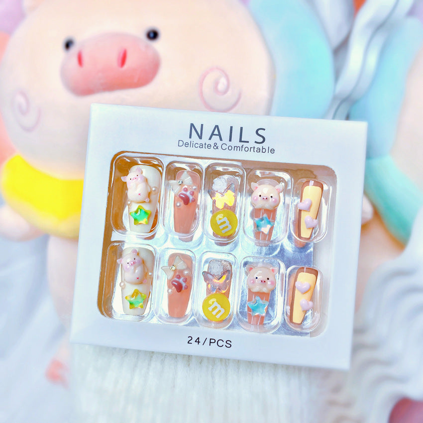 F20 Toast pig macaron MEDIUM NAIL