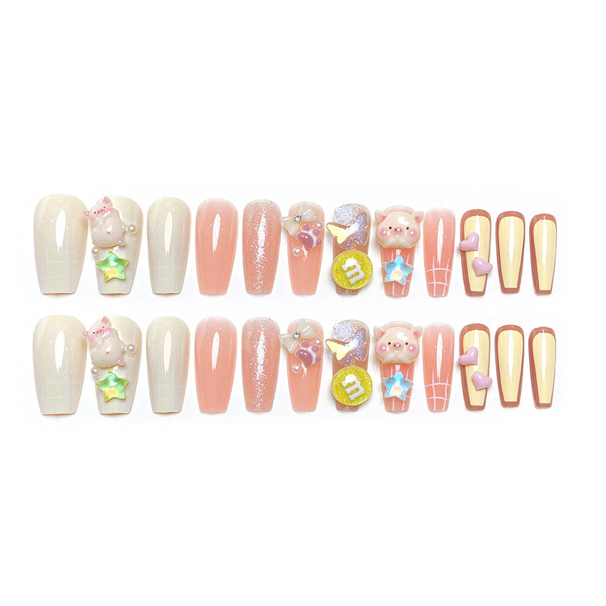 F20 Toast pig macaron MEDIUM NAIL