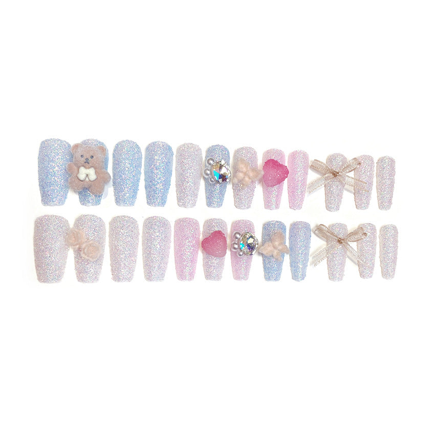 F24 Candy Bear Bow MEDIUM NAIL