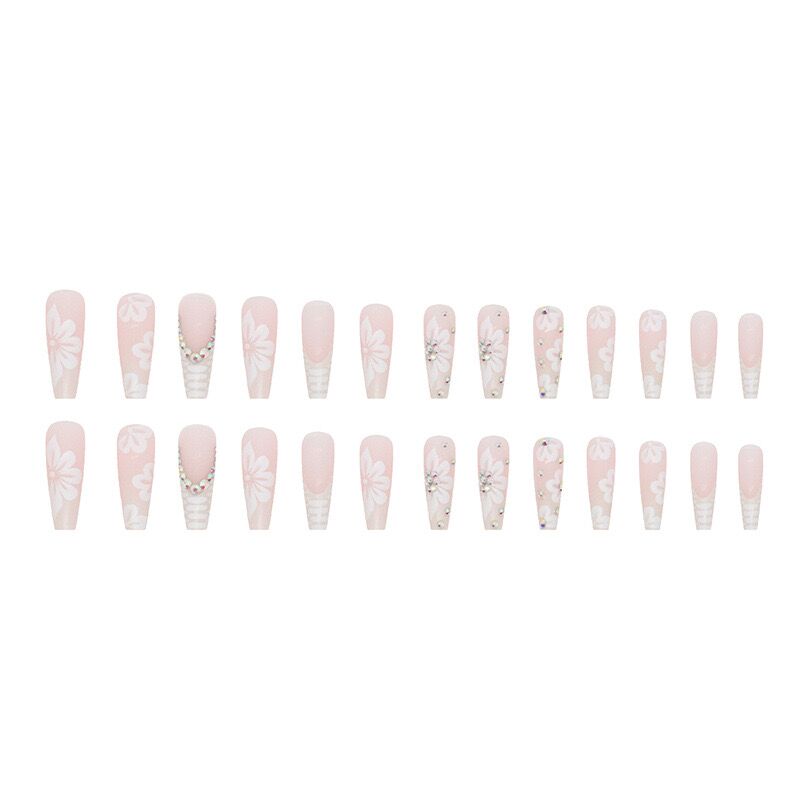 L46 CREAM PEACH BLOSSOM LONG NAIL