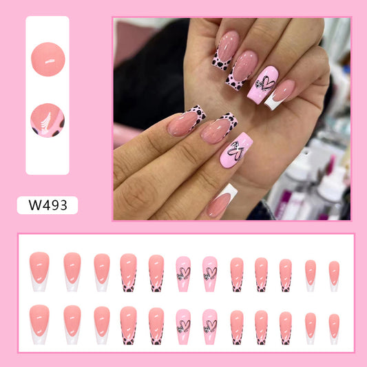 M4 NUDE PINK HEART MEDIUM NAIL