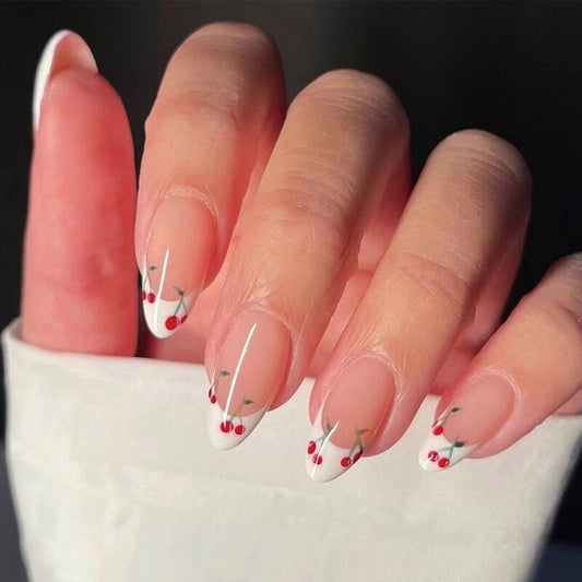 M56 White top red cherry MEDIUM NAIL