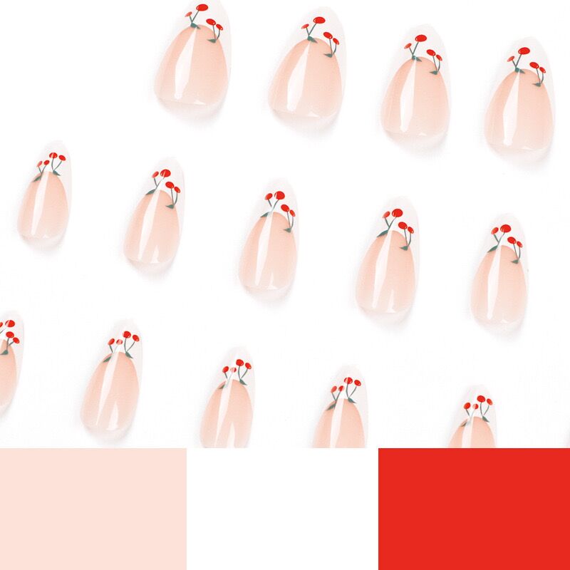 M56 White top red cherry MEDIUM NAIL