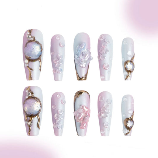 H228 The Twelve Constellations Series - Pisces HANDMADE NAIL