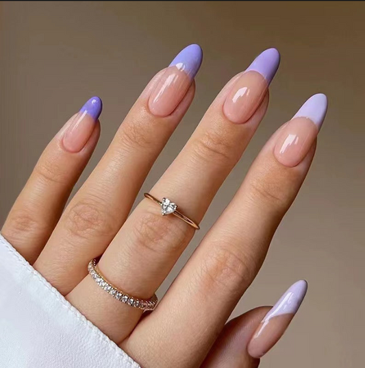 M50 Pink bottom & lilac purple top MEDIUM NAIL