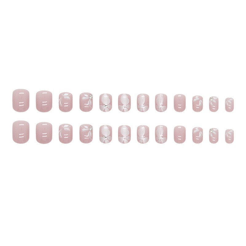 S44 BABY PINK BUTTERFLY SHORT NAIL – StrayCatboutique