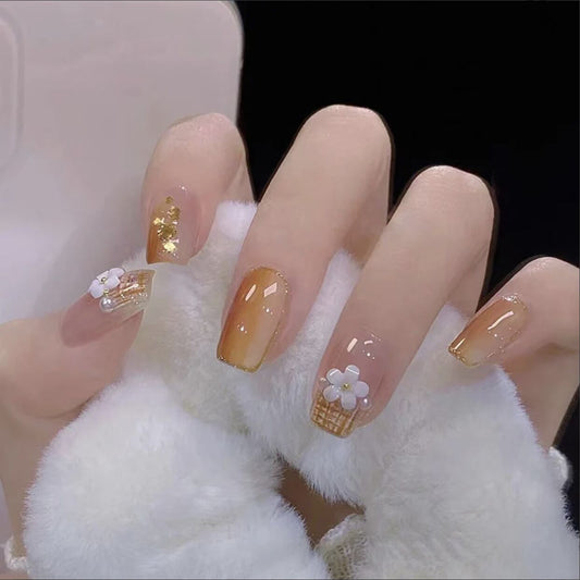 K13 Caramel Color Chrysanthemum MEDIUM NAIL