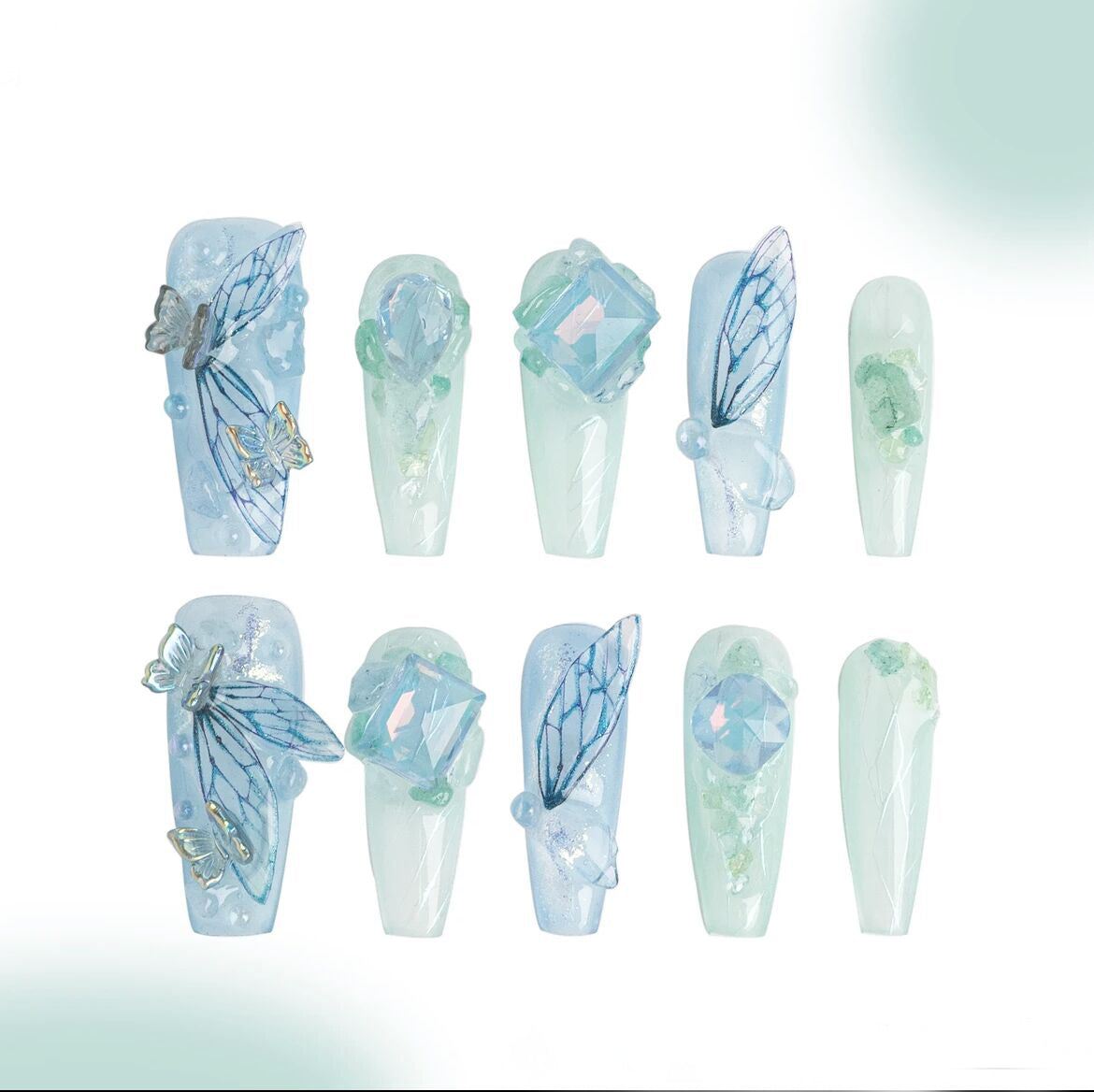 H85 Cicada chirping, 3D cicada wings in summer HANDMADE NAIL