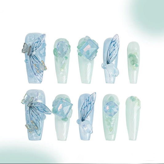 H85 Cicada chirping, 3D cicada wings in summer HANDMADE NAIL