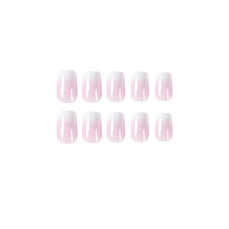 M44 WHITE FRENCH SEQUINS MEDIUM NAIL